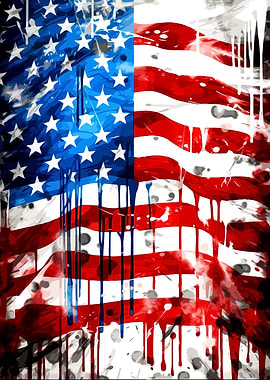 Distressed American Flag Art