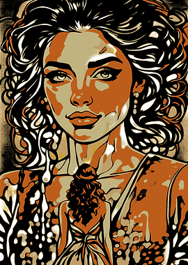 Elegant Woman Portrait with Figure