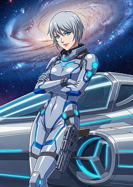 Anime Woman in Space Suit