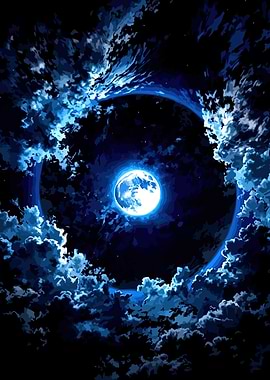 Blue Moon and Clouds