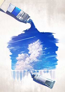 Sky Painted with Blue and White