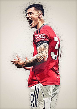 Benjamin Sesko Soccer Player Illustration