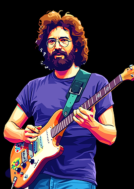 Jerry Garcia playing guitar
