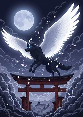 Winged Wolf Torii Gate