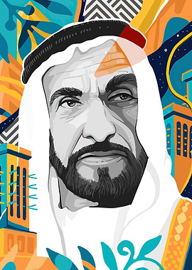 Sheikh Zayed bin Sultan Al Nahyan Portrait