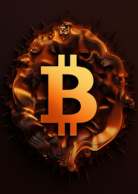 Golden Bitcoin Symbol Art