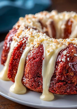 Red Velvet Bundt Cake with Glaze
