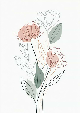 Minimalist Floral Line Art
