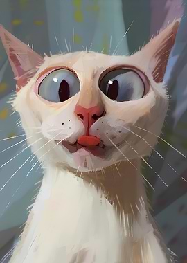 Cartoon Cat with Tongue Out