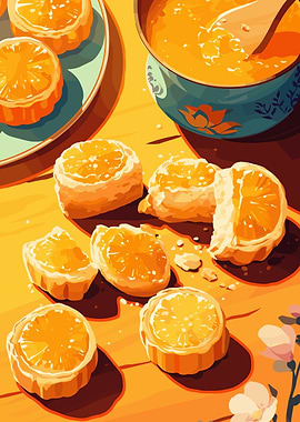 Orange Desserts Still Life