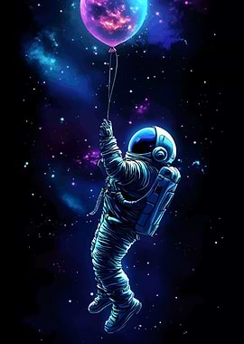 Astronaut with Balloon in Space