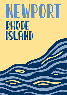 Retro Newport Rhode Island Travel Poster
