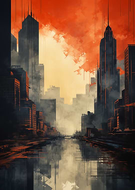 Abstract Cityscape Art