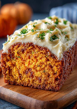 Pumpkin Loaf with Cream Cheese Frosting