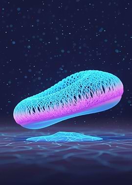 Abstract Glowing Object on Dark Background