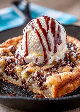 Chocolate Chip Cookie with Ice Cream
