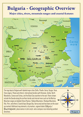 Bulgaria Geographic Overview Map