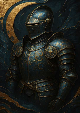 Blue and Gold Knight Armor