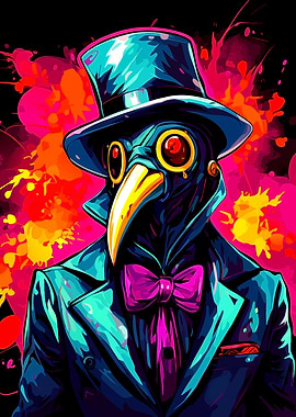 Plague Doctor in Suit with Top Hat