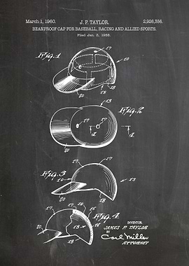 Beanproof Cap Patent Drawing, 1960