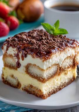 Delicious Tiramisu Dessert with Coffee
