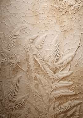 Textured Creme Beige Ferns