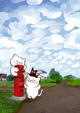 Cats Mailing a Letter