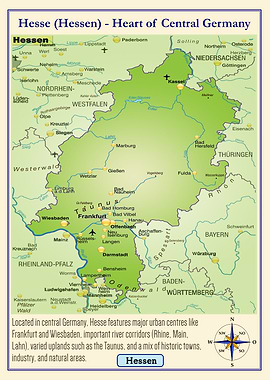 Hesse, Germany Map