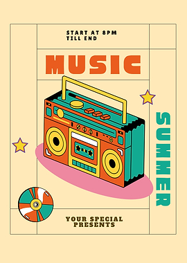 Summer Music Retro Poster