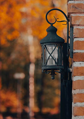 Outdoor Lamp on Brick Wall