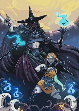 Witch and Warrior Fantasy Illustration