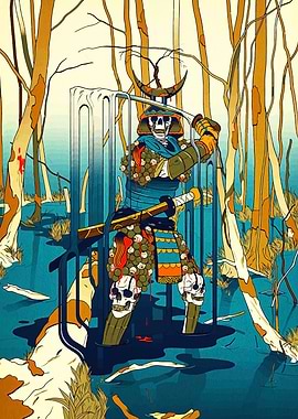 Samurai Skeleton in a Forest