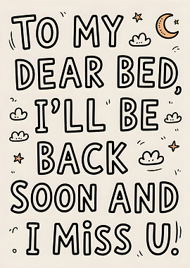 To My Dear Bed Lettering Art