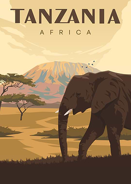Tanzania Africa Travel Poster