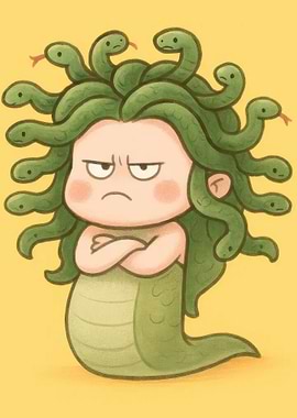 Chibi Medusa with Snakes for Hair
