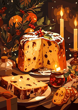 Festive Panettone Still Life