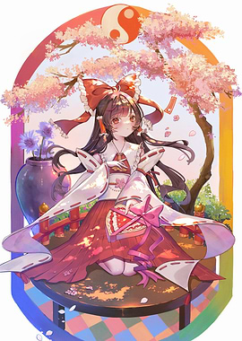 Anime Girl with Cherry Blossoms