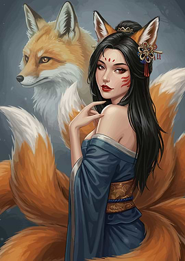 Fox Spirit Girl Nine Tails
