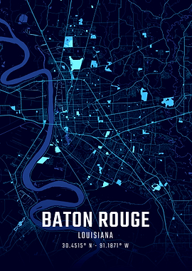 Baton Rouge Midnight City Map