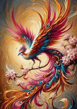 Colorful Phoenix Blossoming Branch