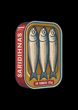 Sardines in a can illustration