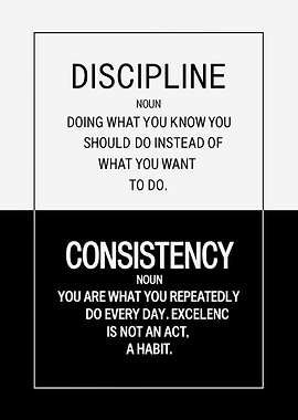 Discipline and Consistency Motivational Poster
