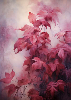 Burgundy Botanical Leaves