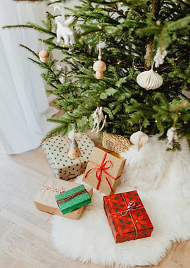 Christmas tree with gifts underneath