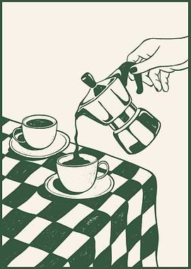 Coffee Pouring Illustration