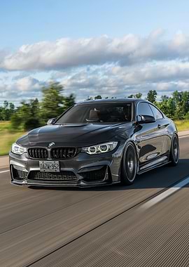 Sleek Gray BMW on Open Road