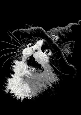 Cat Witch Illustration