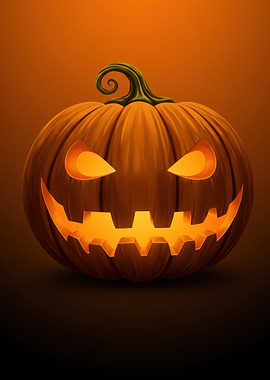 Halloween Pumpkin with Glowing Face