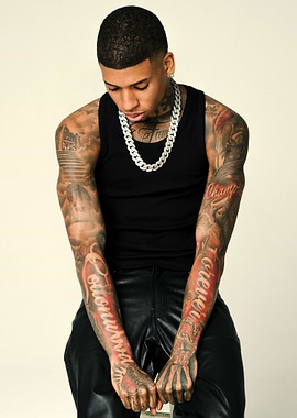 nle choppa portrait with tattoos