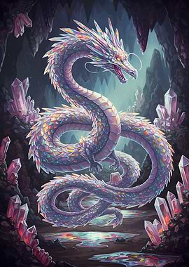 Crystal Dragon in Cave